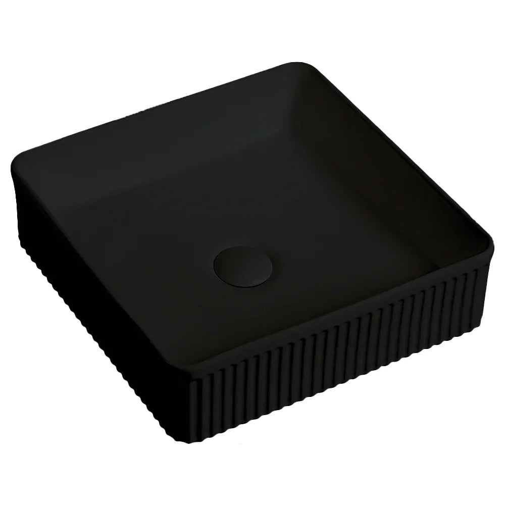Cielo Fluted Above Counter Ceramic Basin 375x375mm - Various Colours