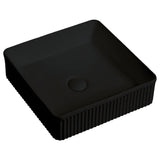 Cielo Fluted Above Counter Ceramic Basin 375x375mm - Various Colours
