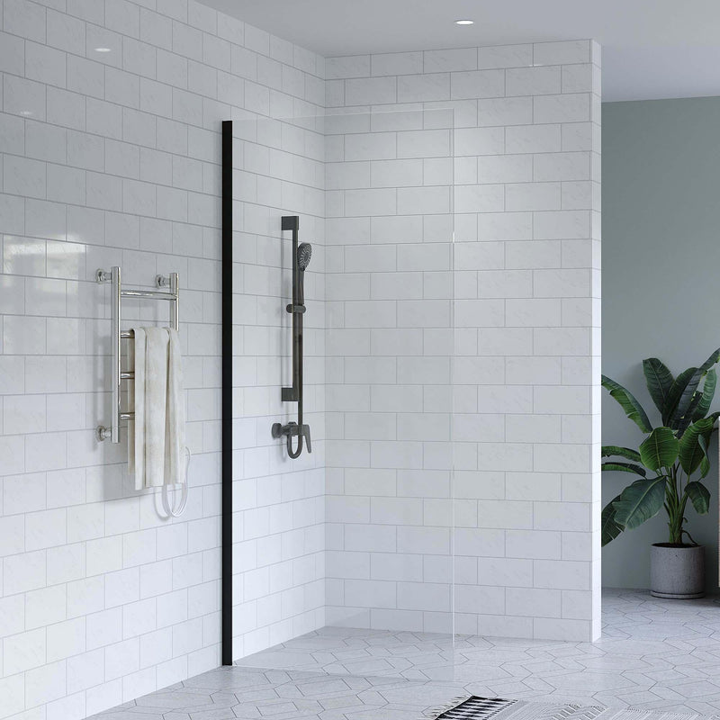 SS08/17 Walk In Shower Screen (2000mm High) with Wall Channel - Various Colours & Sizes