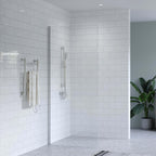 SS08/17 Walk In Shower Screen (2100mm High) with Wall Channel - Various Colours & Sizes