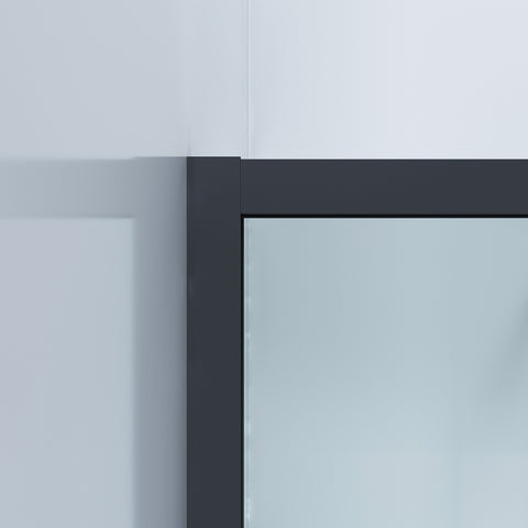 SS27-900 - Black Framed Walk In Shower Screen Panel - 900x2000x8mm