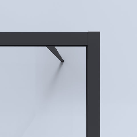 SS27-900 - Black Framed Walk In Shower Screen Panel - 900x2000x8mm