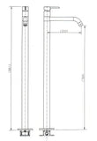 Round Freestanding Bath Mixer / Filler - Chrome