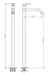 Round Freestanding Bath Mixer / Filler - Chrome
