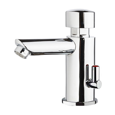 Gentec TFTLF2500 Lead Free DZR Brass Hob Mounted Right Angled Hot and Cold Temperature Timed Flow Pillar Tap w/ Temperature Blender