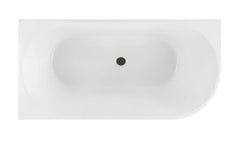 Nova Corner Left Hand Corner Back to Wall Fluted Bath 1500mm - Matt White