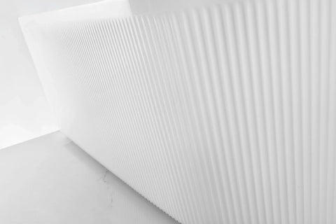 Nova Corner Left Hand Corner Back to Wall Fluted Bath 1500mm - Matt White