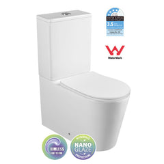 Junior Back To Wall Rimless Flush Toilet Suite with Soft Close Seat - White (4 Star)