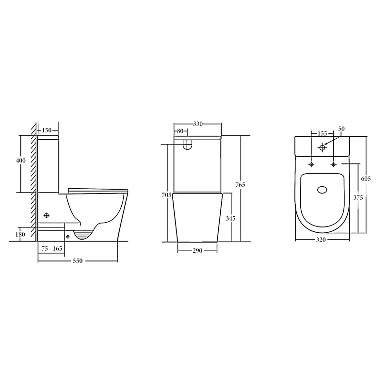 Junior Back To Wall Rimless Flush Toilet Suite with Soft Close Seat - White (4 Star)