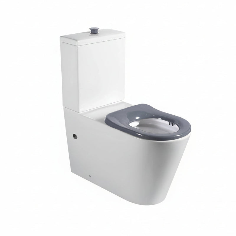 Raised Height Accessible Disabled Back To Wall Rimless Toilet Suite with Soft Close Seat - White (4 Star)