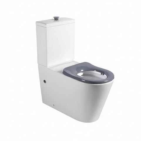 Raised Height Accessible Disabled Back To Wall Rimless Toilet Suite with Soft Close Seat - White (4 Star)