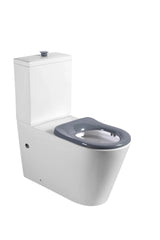Raised Height Accessible Disabled Back To Wall Rimless Toilet Suite with Soft Close Seat - White (4 Star)