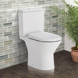 Fienza Closed Coupled Rimless Flush Skew Pan Connection Toilet Suite with Soft Close Seat - White (4 Star)
