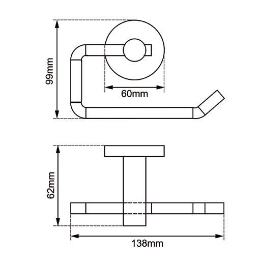Round Toilet Roll Holder - Various Colours