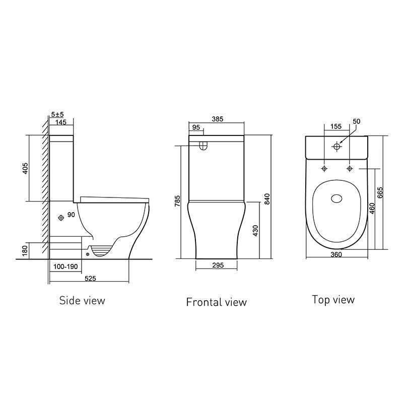 Raised Height Back To Wall Tornado Flush Toilet Suite with Soft Close Seat - White (4 Star)