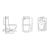 Noveen Curved Back To Wall Rimless Flush Toilet Suite with Soft Close Seat - White (Project)
