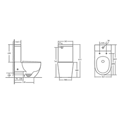 BM Curved Back To Wall Rimless Flush Toilet Suite with Soft Close Seat - White (Project)