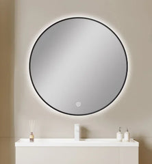 Round Framed LED Mirror with Demister 750mm - Various Colours Frame