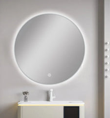 Round Framed LED Mirror with Demister 750mm - Various Colours Frame