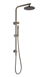 Round Dual Shower Rail with Slim Hand Shower - Various Colours