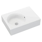 Utopia Gloss White Wall Hung Ceramic Basin 600x425mm - Left Hand / Right Hand