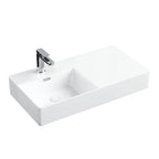 Quasar Large Gloss White Wall Hung Ceramic Basin 800x420mm