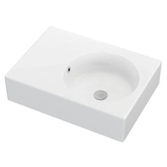 Utopia Gloss White Wall Hung Ceramic Basin 600x425mm - Left Hand / Right Hand