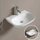 Mia Gloss White Wall Hung Ceramic Basin 500x385x120mm