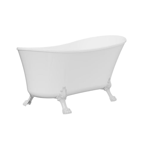 Clawfoot Freestanding Bath with Overflow 1500mm / 1700mm - Gloss White