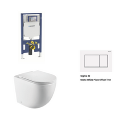 Geberit In Wall Package - Tornado Rimless Wall Hung Pan, Inwall Cistern and Button