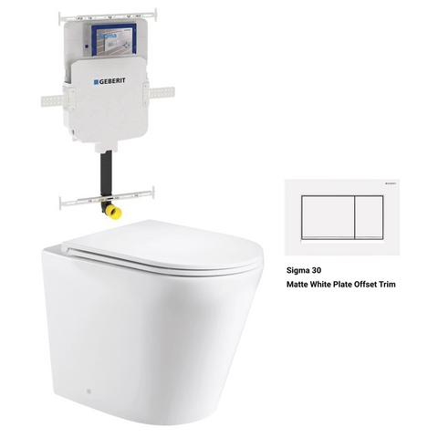 Geberit In Wall Package - Tornado Rimless Floor Pan, Inwall Cistern and Button