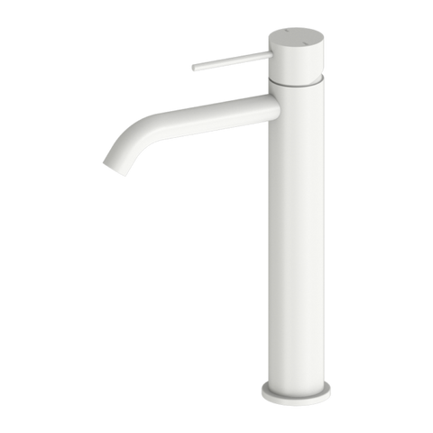 Nero Tapware TBM32 Mecca Round Tall Basin Mixer (Curved Spout) - Various Colours